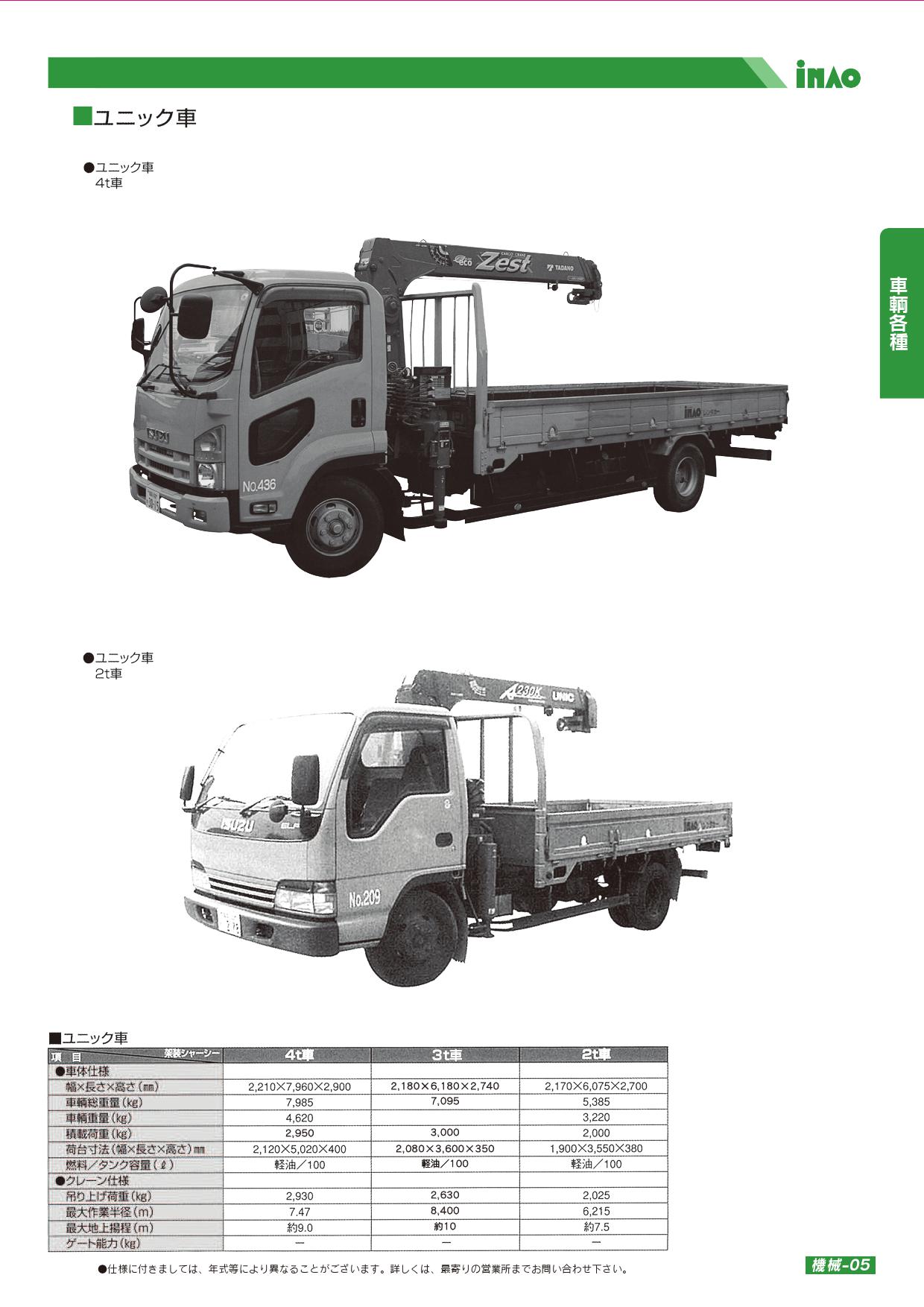 ユニック車 ユニック車 建設機械 車両各種 稲尾産業 株式会社 福岡の総合レンタルサービス